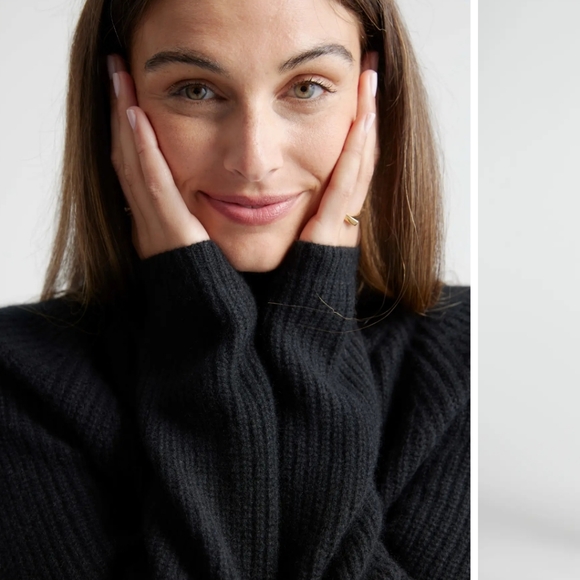 Quince Fisherman Cashmere Sweater Black - Picture 4 of 8